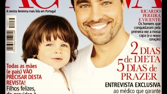 Ricardo Pereira posa com o filho para revista portuguesa: 'Lindos de morrer'