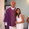 Com 10 anos, Bruna Marquezine fez sua primeira comunhão na Igreja Nossa Senhora de Fátima, em Jacarepaguá, no Rio de Janeiro