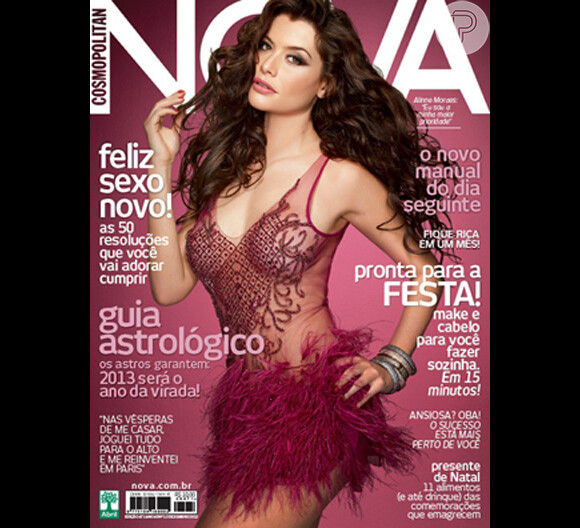Alinne Moraes é capa da edição de dezembro da revista 'Nova', divulgada em dezembro de 2012