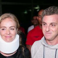 Luciano Huck e Angélica, de colar cervical, recebem alta após acidente de avião