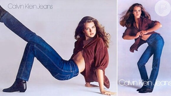 Requisitada para estrelar campanhas de moda, Brooke Shields teve contrato com a Calvin Klein em 1980