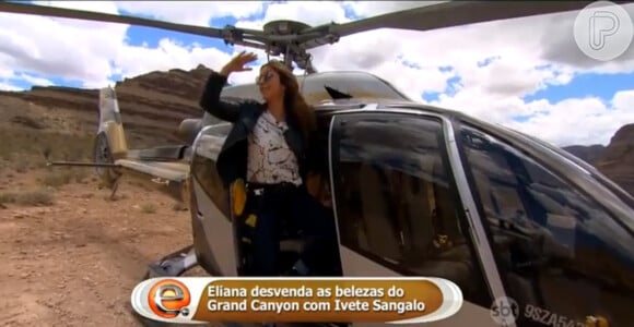 Ivete Sangalo faz brincadeira ao helicópetro pousar no Gand Canyon