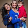 Flávia Alessandra posou com as filhas, Giulia, de 13 anos, e Olivia, de 2, para a campanha de Dia das Mães da marca Hering