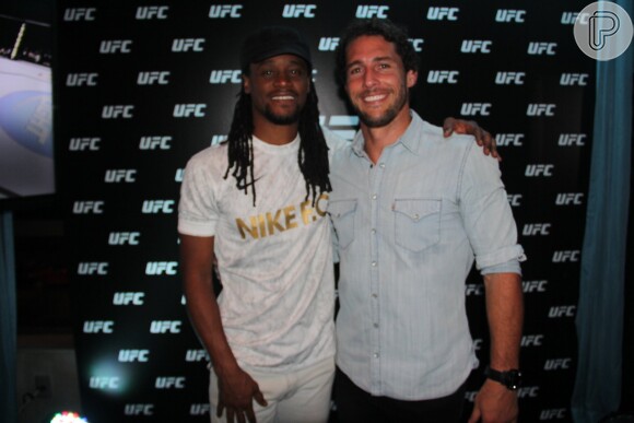 Toni Garrido e Flávio Canto na festa de lançamento do UFC 190, no Rio