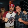 Eriberto Leão e Bruno Gissoni posam juntos na festa de lançamento do UFC 190