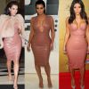 Obsecada por looks justos, Kim Kardashian aposta em roupas confeccionadas com látex