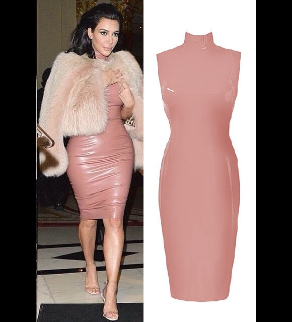 O modelo de gola alta no valor de R$ 1.065 foi usado por Kim Kardashian para uma passeio em Londres no dia 26 de fevereiro de 2015