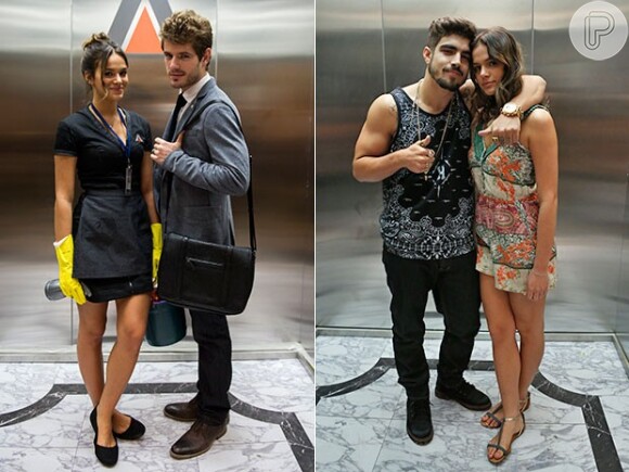 Mari (Bruna Marquezine) já ficou presa no elevador com Benjamin (Maurício Destri), e agora vai passar pela mesma situação com Grego (Caio Castro), na novela 'I Love Paraisópolis'