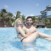 Antonia Fontenelle e Jonathan Costa se divertem em parque aquático em Fortaleza, no Ceará