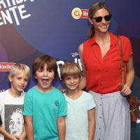 Fernanda Lima leva os filhos à pré-estreia do filme 'Divertida Mente', no Rio