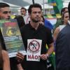 Sidney Sampaio no protesto contra o PEC 37, no Rio
