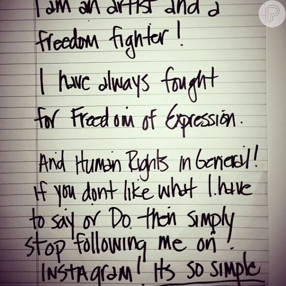 Madonna escreveu no Instagram: 'Se você não gosta do que eu escrevo ou faço, simplesmente pare de me seguir no Instagram'