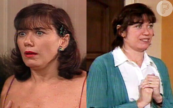 Na foto da esquerda, Lilia aparece caracterizada como a perua Verena em 'Meu Bem Querer', de 1998. A foto da direita foi feita enquanto ela esta no ar na novela teen 'Malhação', em 1999