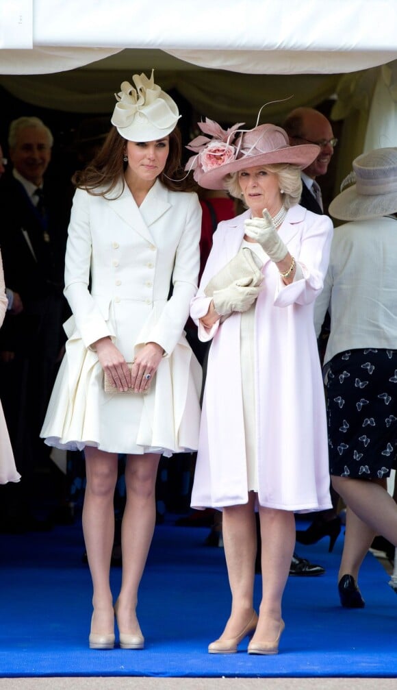Kate Middleton deve dar à luz ao primeiro filho com Príncipe William até o final desta semana, diz Camilla Parker, duquesa de Cornualha e mulher do príncipe Charles, em 15 de julho de 2013