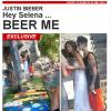 Justin Bieber foi flagrado com Selena Gomenz bebendo cerveja durante uma festa
