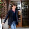 Mick Jagger deixa o hotel em Nova York, no dia 7 de maio de 2012
