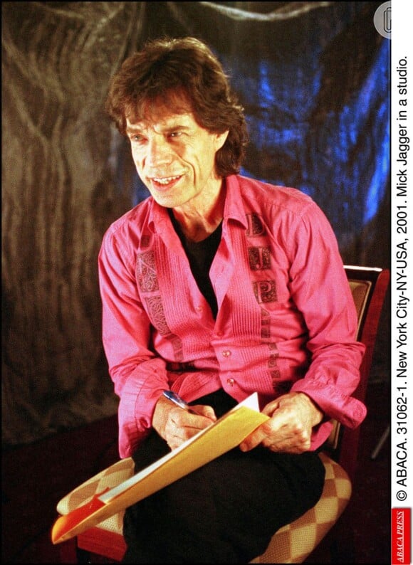 Mick Jagger em um estúdio em Nova York, nos Estados Unidos, em 2001