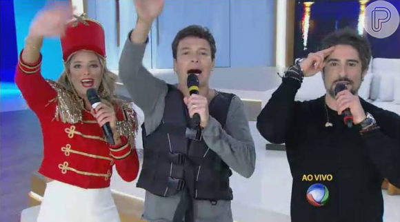 O trio substituiu Xuxa no comando de seu programa nesta segunda, dia 14 de setembro de 2015, por conta da morte do irmão da apresentadora