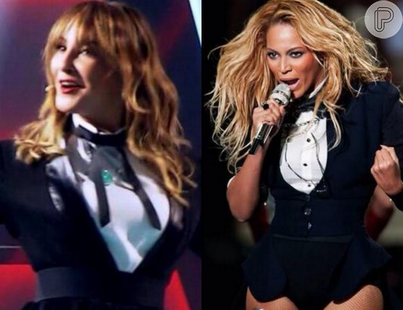 Usuários do Twitter compararam o look usado por Claudia Leitte com o figurino de Beyoncé