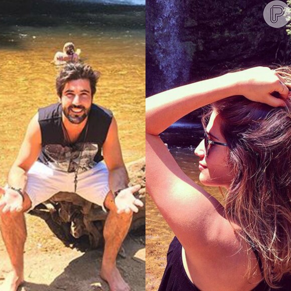 Sandro Pedroso e Jéssica Costa viajaram juntos para Pirinópolis, Goiás, para curtir alguns dias de folga longe da polêmica de seu relacionamento