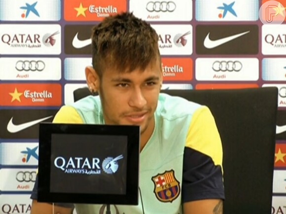 Neymar deu nesta quinta-feira, 1 de agosto de 2013, sua primeira entrevista pelo Barcelona e comentou o jogo contra o Santos amanhã: 'Vai ser como final de campeonato'