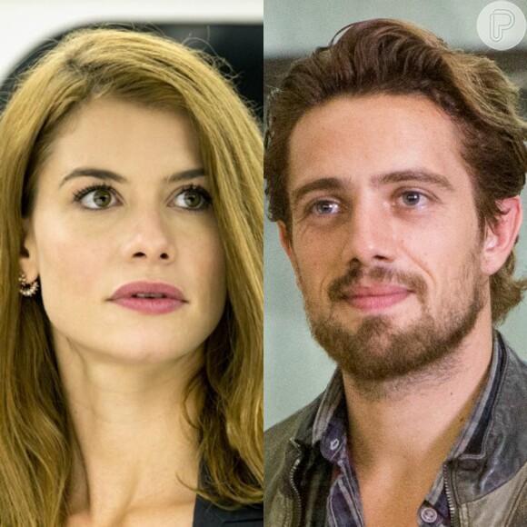 Lívia (Alinne Moraes) e Felipe (Rafael Cardoso) trocam olhares no metrô, mas Ariel (Michel Melamed) atrapalha a aproximação dos dois, na segunda fase da novela 'Além do Tempo', em 21 de outubro de 2015