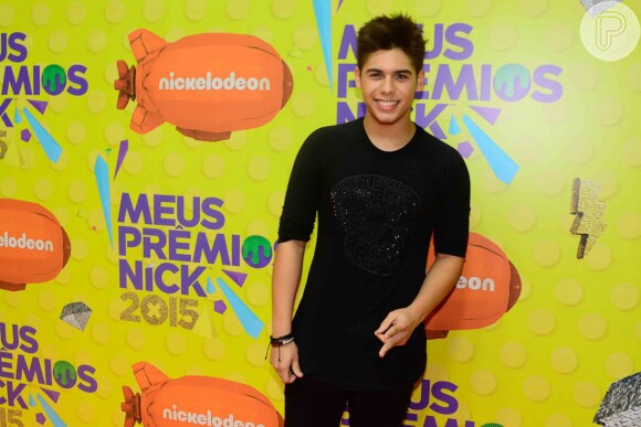 José Felipe, filho do cantor Leonardo, também compareceu na 16ª edição do Meus Prêmios Nick, da Nickelodeon, em São Paulo