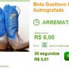 A bota autografada do cantor Gusttavo Lima foi arrematada por apenas R$ 6,00
