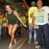 Anitta apareceu de surpresa no ensaio de rua da Mocidade para o Carnaval na noite desta segunda-feira, 4 de janeiro de 2016