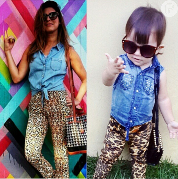 A calça animal print de Fernanda Paes Leme também ganhou uma versão no Instagram de Alice em janeiro de 2015
