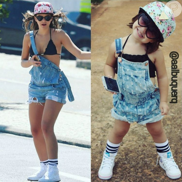 Em 29 de dezembro de 2015, Alice Albuquerque escolheu um look usado por Bruna Marquezine para passear em Los Angeles