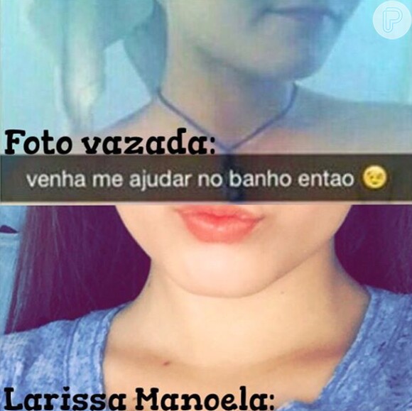 Larissa Manoela publicou no Instagram uma foto comparando-se com a foto falsa