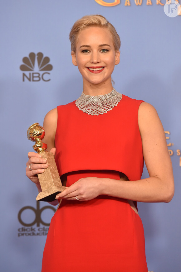 Jennifer Lawrence faturou o terceiro Globo de Ouro da carreira. Ela foi eleita Melhor Atriz de Comédia ou Musical pelo filme 'Joy: O nome do sucesso'