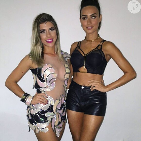 Thaila Ayala e Ana Paula Minerato participaram do ensaio técnico da Gaviões da Fiel