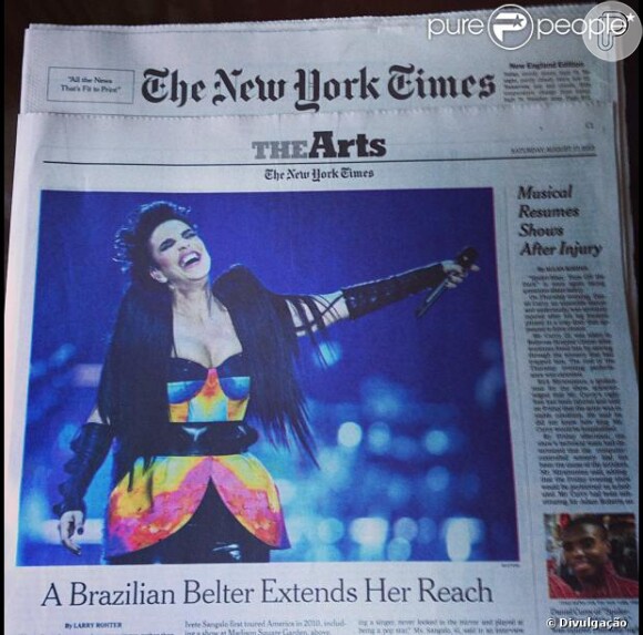 Em agosto, Ivete Sangalo levou a turnê 'Real Fantasia 2013' para os Estados Unidos e foi elogiada pela jornal americano 'New York Times'