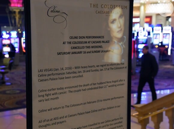 Comunicado dos motivo do cancelamento dos shows que Céline Dion faria nos dias 16 e 17 de fevereiro