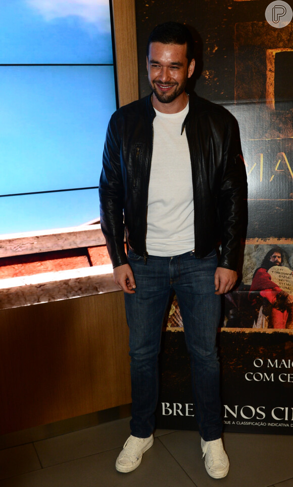 Sérgio Marone foi ao lançamento de 'Os Dez Mandamentos - O Filme', nesta terça-feira, 26 de janeiro de 2016