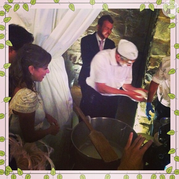 Um chef de cozinha preparou burrata para os convidados do casamento da filha de Galvão Bueno