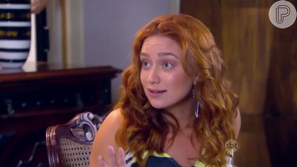 Regina (Maria Pinna) fala para Manuela (Larissa Manoela) que não permitirá mais seu encontro com Joaquim (João Guilherme), na novela 'Cúmplices de um Resgate'