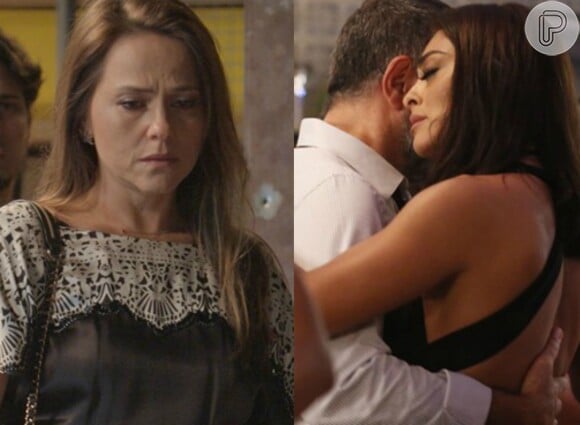 Lili (Vivianne Pasmanter) vê Carolina (Juliana Paes) abraçada em Germano (Humberto Martins) e acredita estar sendo traída