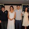 O elenco da peça 'A Toca do Coelho' se reuniu para uma coletiva de imprensa em São Paulo