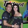 Lisandra Souto foi ao Rock in Rio acompanhada do namorado, o empresário Gustavo Fernandes