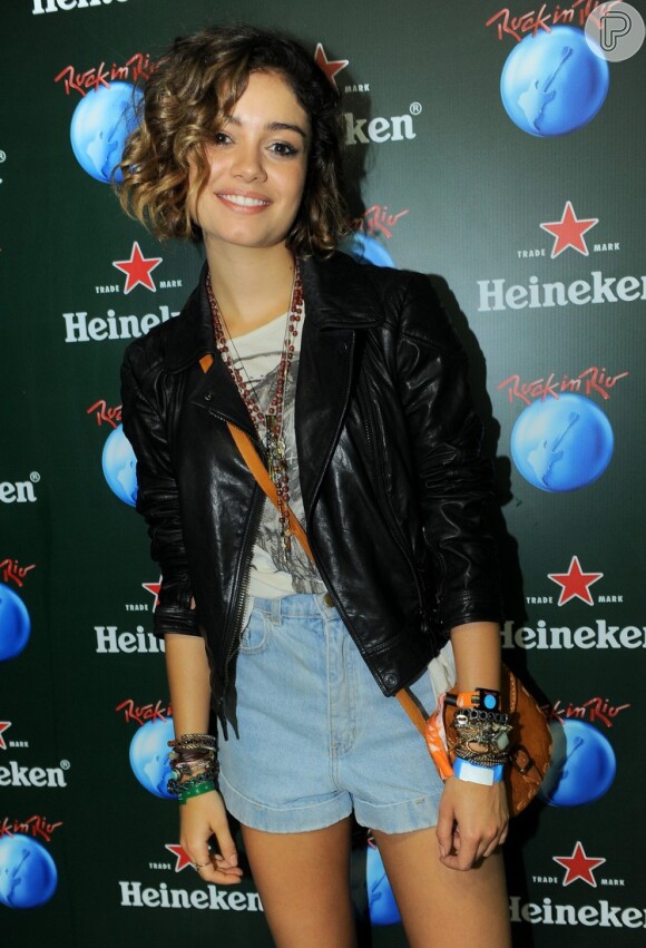 Sophie Charlotte compareceu à segunda noite de shows do Rock in Rio, neste sábado, 14 de setembro de 2013