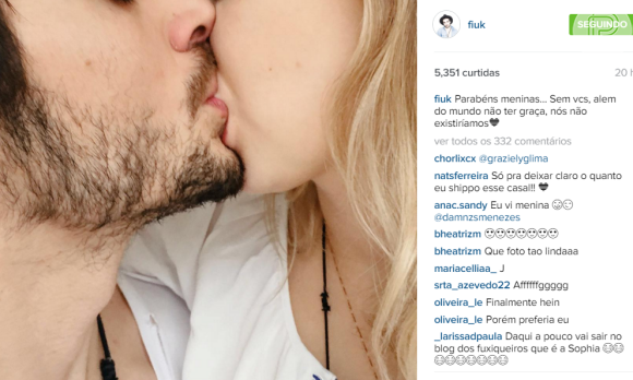 Fiuk postou foto beijando uma menina e fãs apostam que é Isabella Scherer