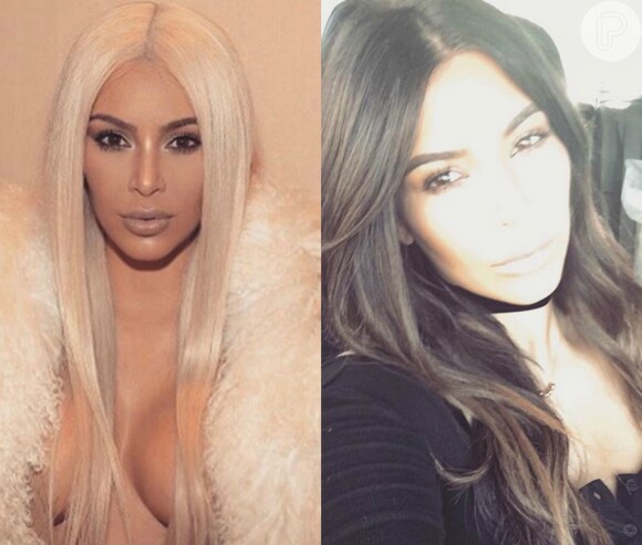 Kim Kardashian trocou os fios loiros por uma tonalidade mais escura e cortou os fios