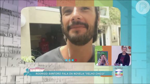 Com a estreante Maíra Charken ao lado de Otaviano Costa, Rodrigo Santoro participou do 'Vídeo Show' para falar da estreia da novela 'Velho Chico'