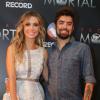 Juliana Didone e o namorado, Flávio Rossi, na festa de lançamento da novela 'Pecado Mortal'