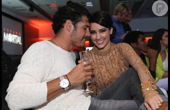 Maytê Piragibe e o marido, Marlos Cruz, na festa de lançamento de 'Pecado Mortal'