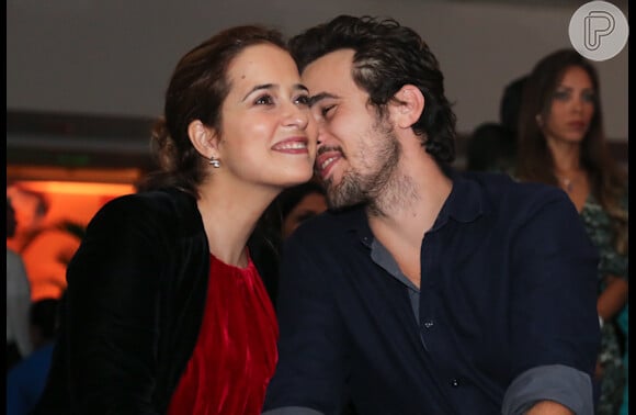 Paloma Duarte e o marido, o ator Bruno Ferrari, na festa de lançamento da novela 'Pecado Mortal'