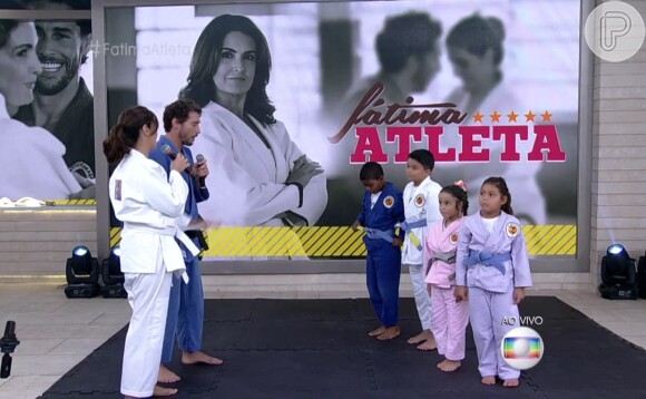 Fátima Bernardes recebeu no seu 'Encontro' crianças que lutam judô